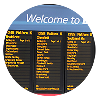 Railway information board