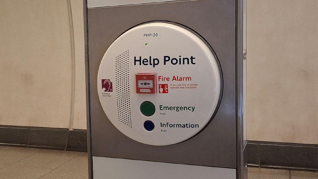 Help point at Liverpool Street station (Elizabeth line)