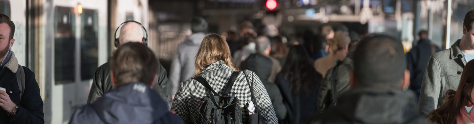 Passengers at Blackfriars station in London