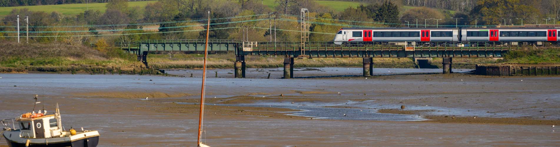 Greater Anglia service crossing a bridge