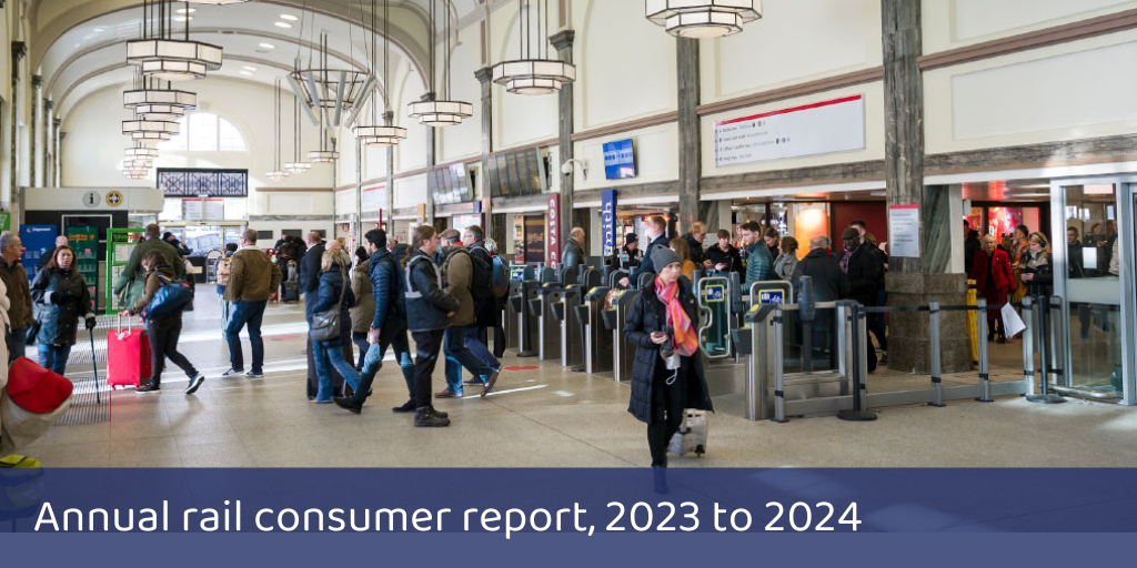 Annual rail consumer report, 2023 to 2024 - photo of passengers in a station