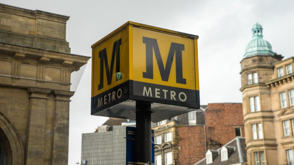 Tyne Wear Metro sign post