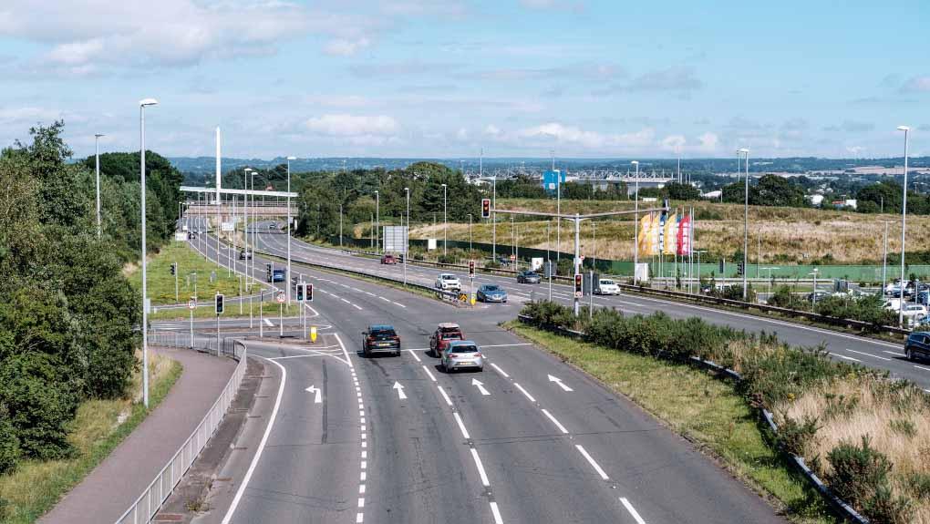 South West Exeter to Plymouth A379 motorway road in Devon, England