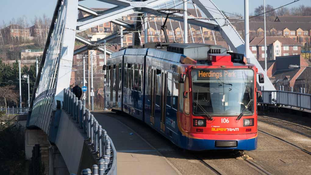 Sheffield tram at Park Square, Sheffield