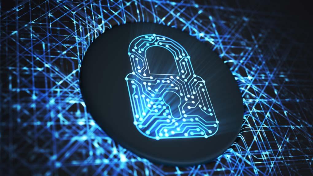 Padlock and cyber data image