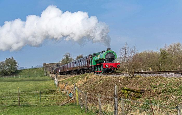 Photograph by Frank Richards with a heritage railway passenger train at the Churnet Valley Railway